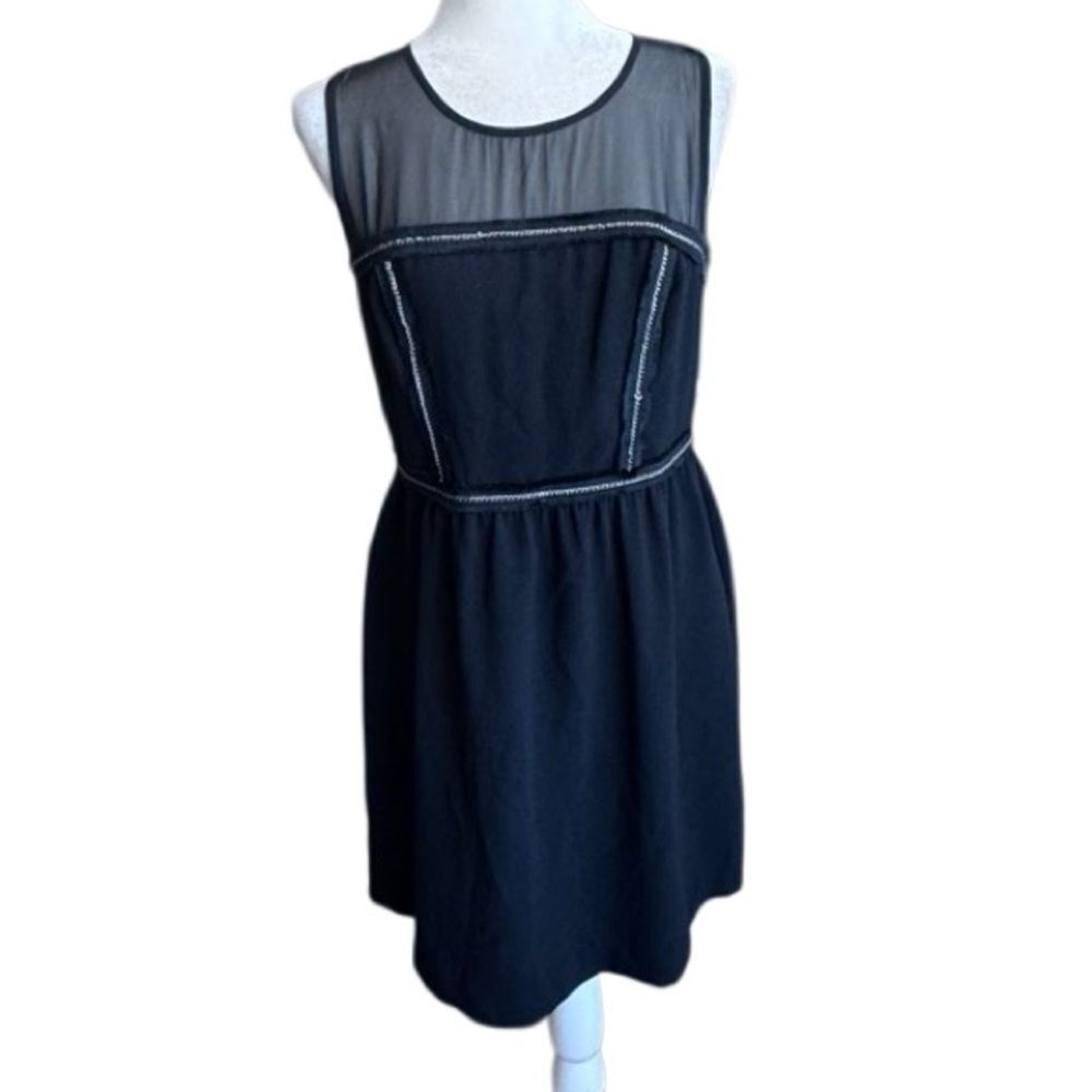 Princess Vera Wang Sleeveless Black Dress Chain Detail SZ 11
